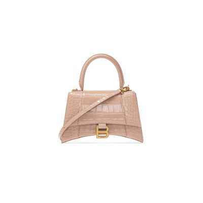 BALENCIAGA WOMEN'S HOURGLASS HANDBAG SMALL IN NUDE 5935461LR6Y6310 (22.9*15*9.9cm)